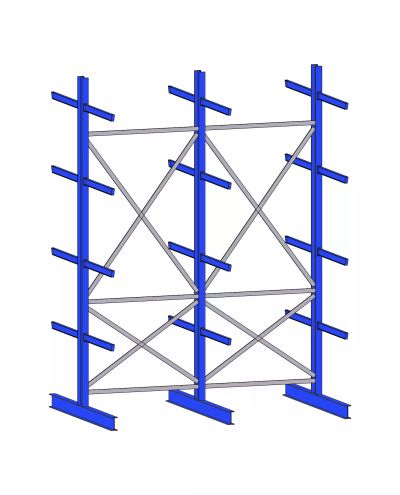 Ulokehylly K40, 3-pylväinen, IPE80x1000mm, 4080mm