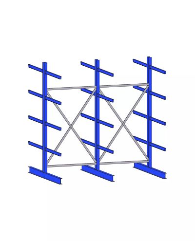 Ulokehylly K40, 3-pylväinen, IPE80x1200mm, 3080 mm