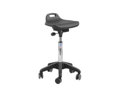 Työjakkara Omega, medium, muoviristikolla ja pyörillä