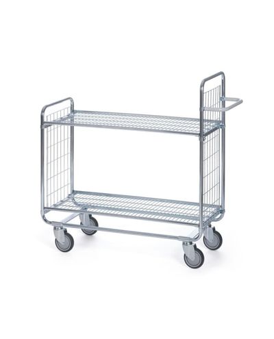 Hyllyvaunu 100-sarja 1380 x 460 x 1120 mm, 2-tasoinen, ritilähyllyt