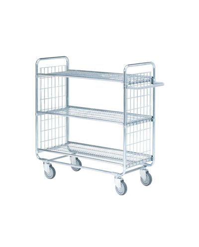 Hyllyvaunu 100-sarja 930 x 460 x 1120 mm, 3-tasoinen, ritilähyllyt