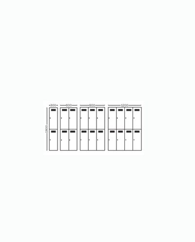 Lokerokaappi 1 x 2 lokeroa 300 x 1800 mm Handy Ewo