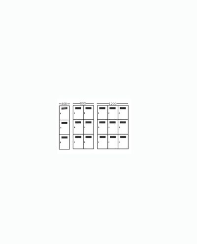 Lokerokaappi 1 x 3 lokeroa 400 x 1800 mm Handy Ewo