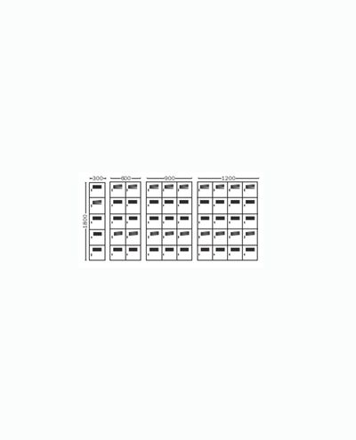 Lokerokaappi 1 x 5 lokeroa 300 x 1800 mm Handy Ewo
