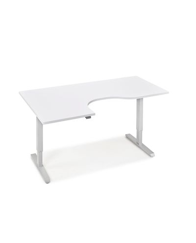 Sähköpöytä Economy Basic, L-malli 1800 x 1050 mm valkoinen
