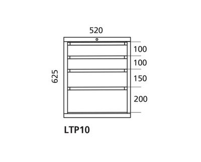 Laatikosto 10 Handy Industrial, laatikot 100, 100, 150, 200 mm Laatikosto 10 Handy Industrial, laatikot 100, 100, 150, 200 mm