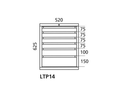 Laatikosto 14 Handy Industrial, laatikot 4 x 75, 100, 100 mm