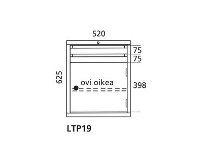 Laatikosto 19 Handy Industrial, laatikot 2 x 75 mm, 398 mm