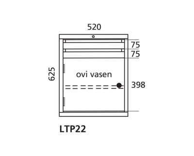 Laatikosto 22 Handy Industrial, laatikot 2 x 75 mm, 398 mm Laatikosto 22 Handy Industrial, laatikot 2 x 75 mm, 398 mm