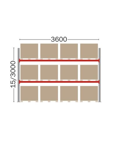 Kuormalavahylly perusosa 12 EUR-lavalle, 3000 mm Kuormalavahylly perusosa 12 EUR-lavalle, 3000 mm