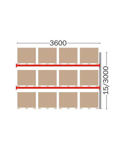 Kuormalavahylly jatko-osa 12 EUR-lavalle, 3000 mm Kuormalavahylly jatko-osa 12 EUR-lavalle, 3000 mm