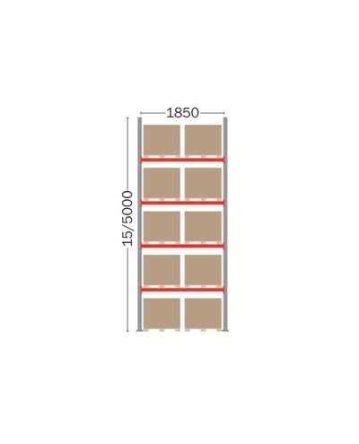 Kuormalavahylly perusosa 10 EUR-lavalle, 5000 mm